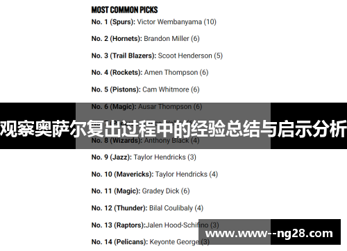 观察奥萨尔复出过程中的经验总结与启示分析